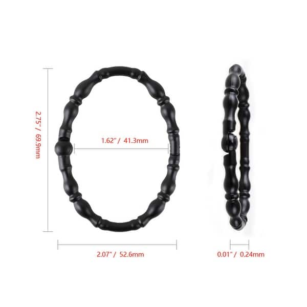 dimension image slide 3 of 6, Utopia Alley Shower Rings, Oval Shape Shower Curtain Rings for Bathroom, Rustproof Zinc Shower Curtain Hooks Rings, Set of 12
