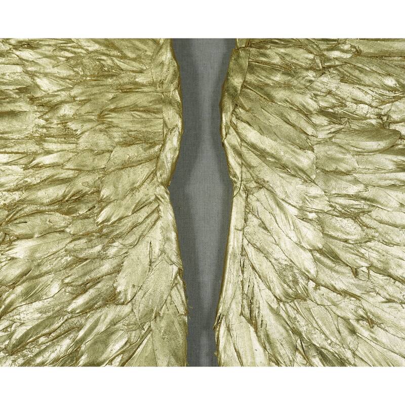 HUJI Dual Gold Wings Shadow Box Wall Decor
