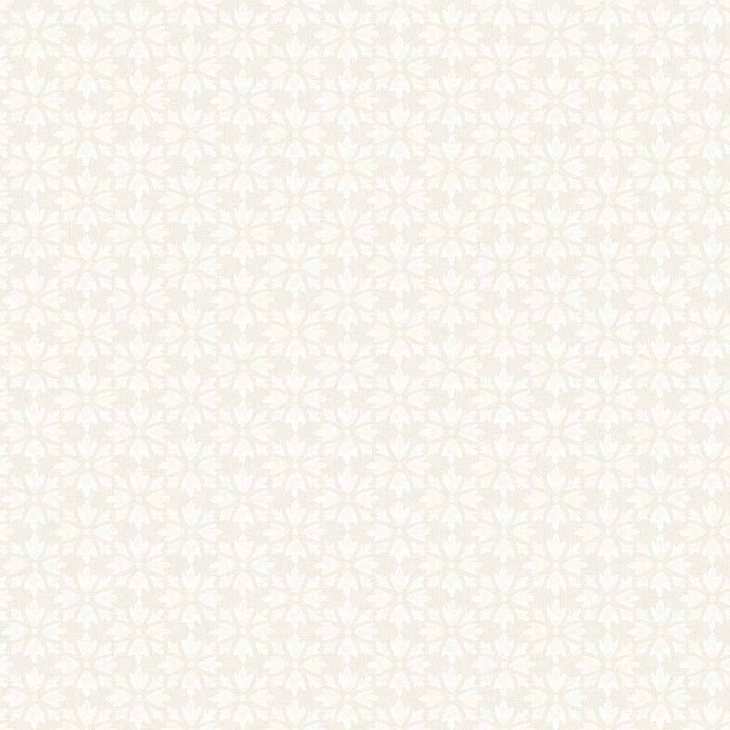 Chesapeake Phlox Beige Floral Stamp Wallpaper