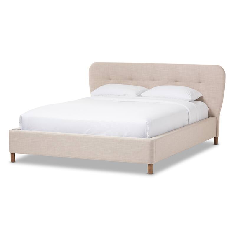 Bohemian Platform Bed with Grid Tufting - Modern Bedroom Furniture, Dark Grey Finish
