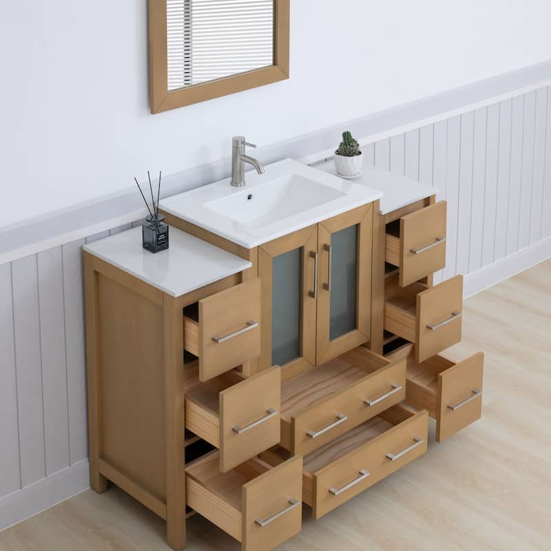 Vanity Art 48 in. Single Sink Bathroom Vanity with Top and Mirror - 48 X 18.1 X 35.8
