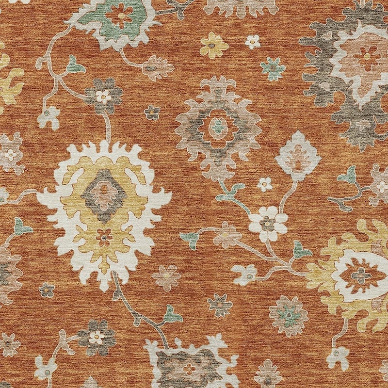 HomeRoots Floral Traditional Rectangle Outdoor Rug