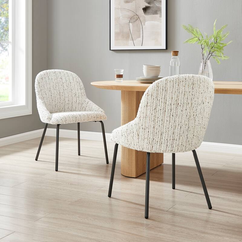 NPD Furniture Katrisa Boucle Dining Side Chair (Set of 2)