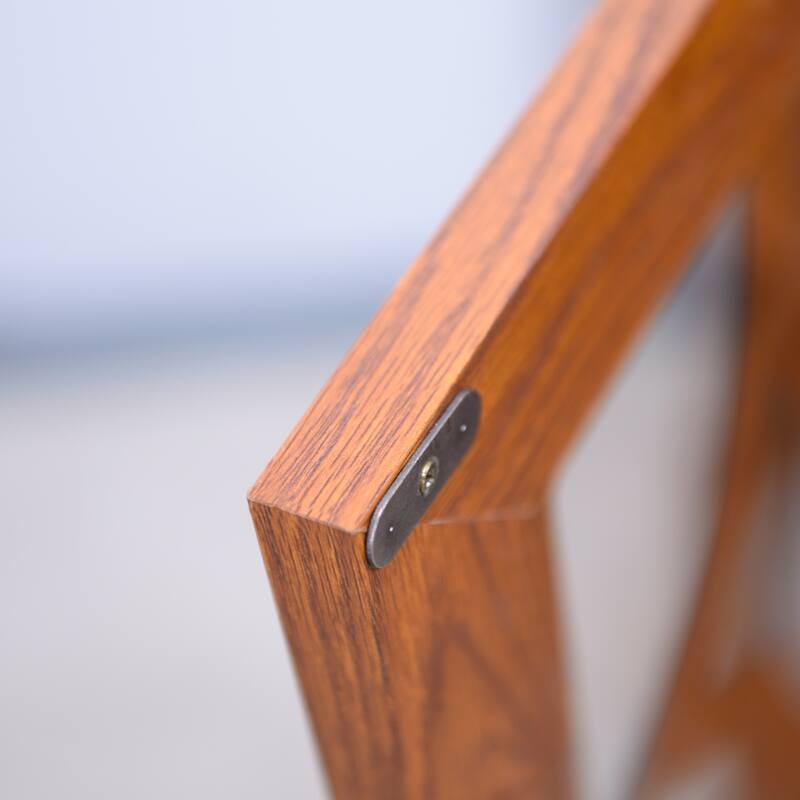 Anmytek Dark Oak Storage Sideboard Buffet Cabinet with Glass Doors & Adjustable Shelf for Dining Kitchen Living Room