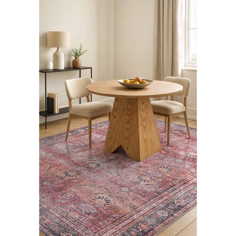 World Rug Gallery Vintage Inspired Machine Washable Non Slip Area Rug