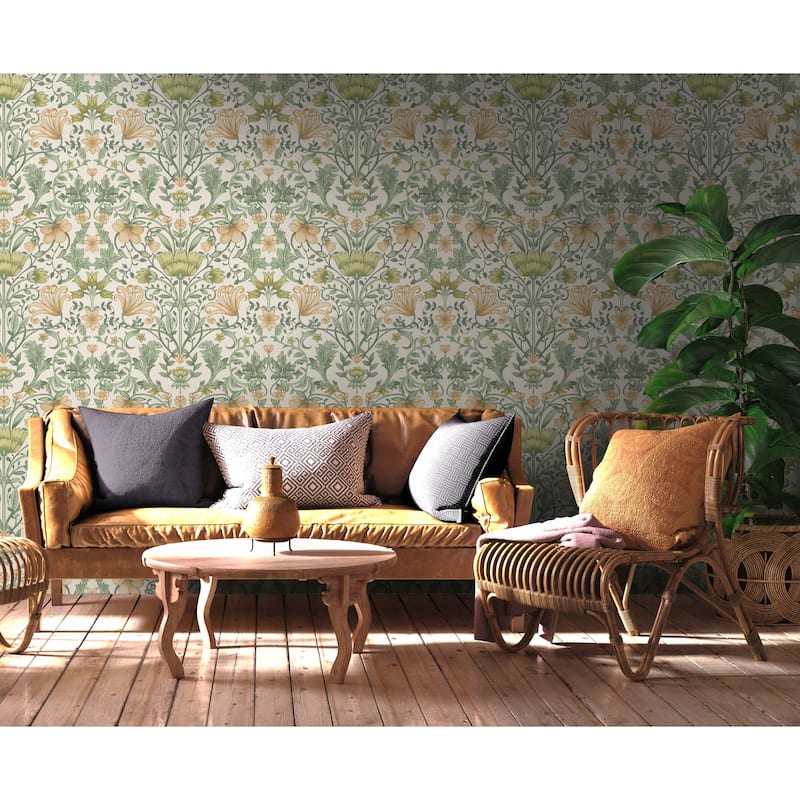 Vintage Floral Non-Pasted Wallpaper – 396 in x 20.8 in