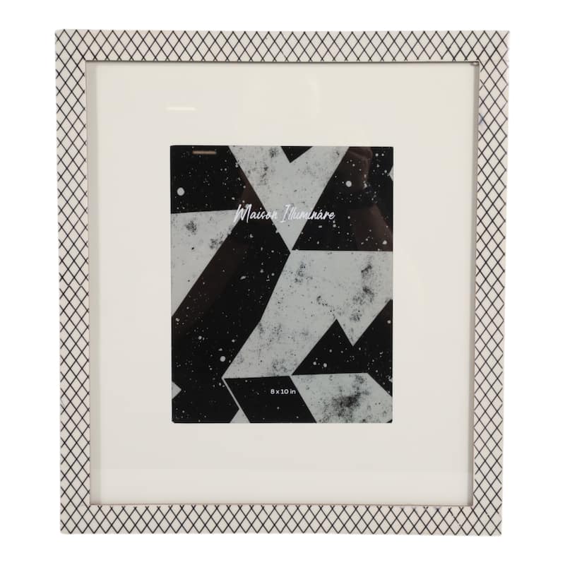 Resin Glass Picture Frame Matted Casual Home Decor with Backing - 15.5" x 0.5" x 17.5"