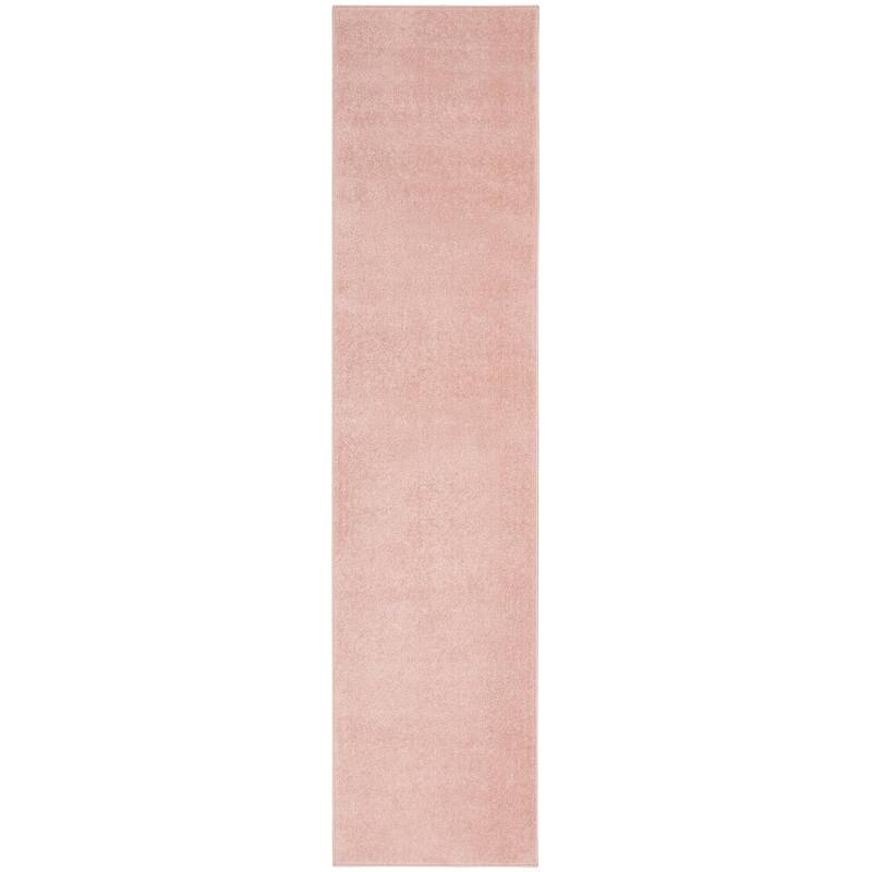 Nourison Essentials Solid Contemporary Indoor/Outdoor Area Rug - 20' Runner - Pink