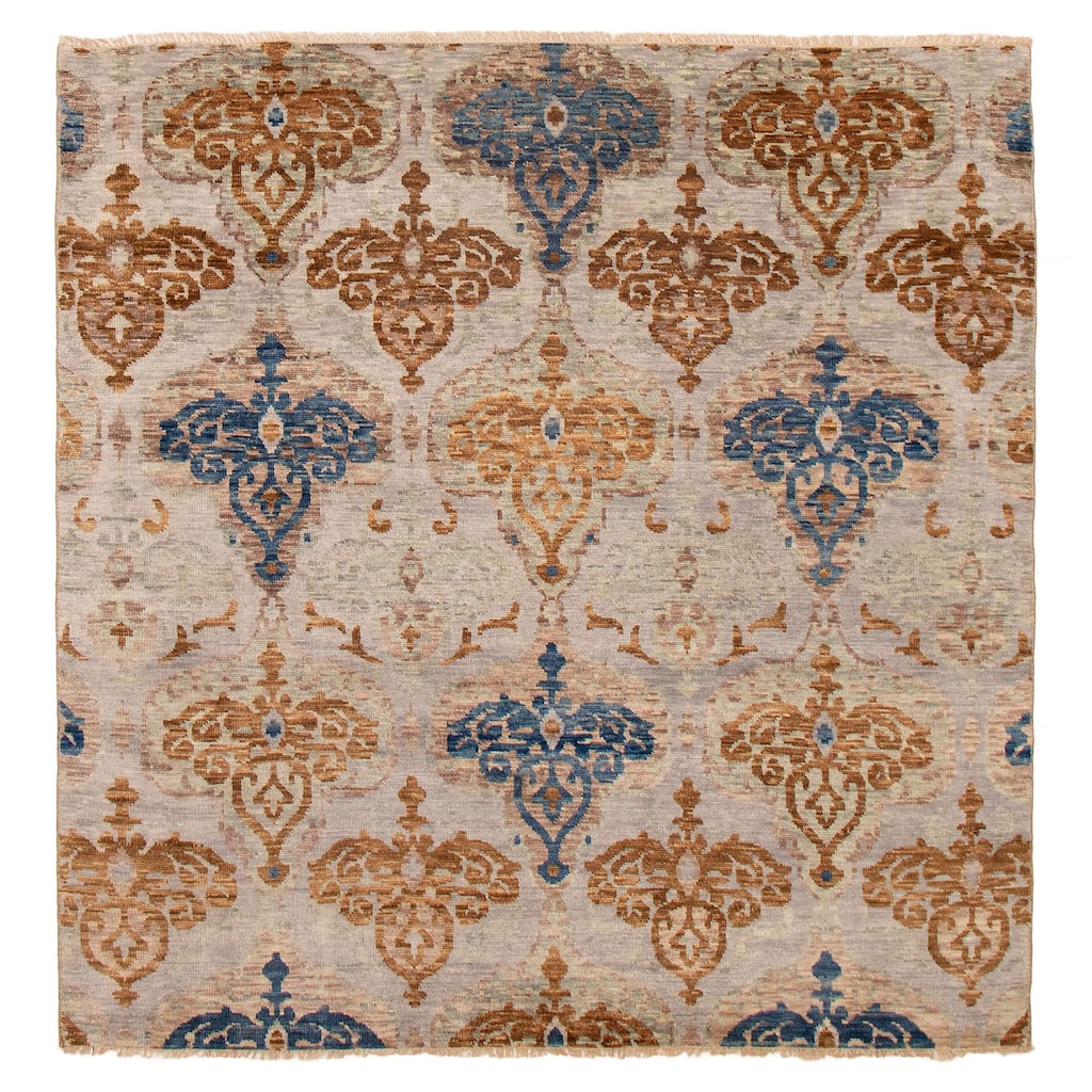 ECARPETGALLERY Hand-knotted Mystique Light Grey Wool Rug - 7' 11" x 8' 2"
