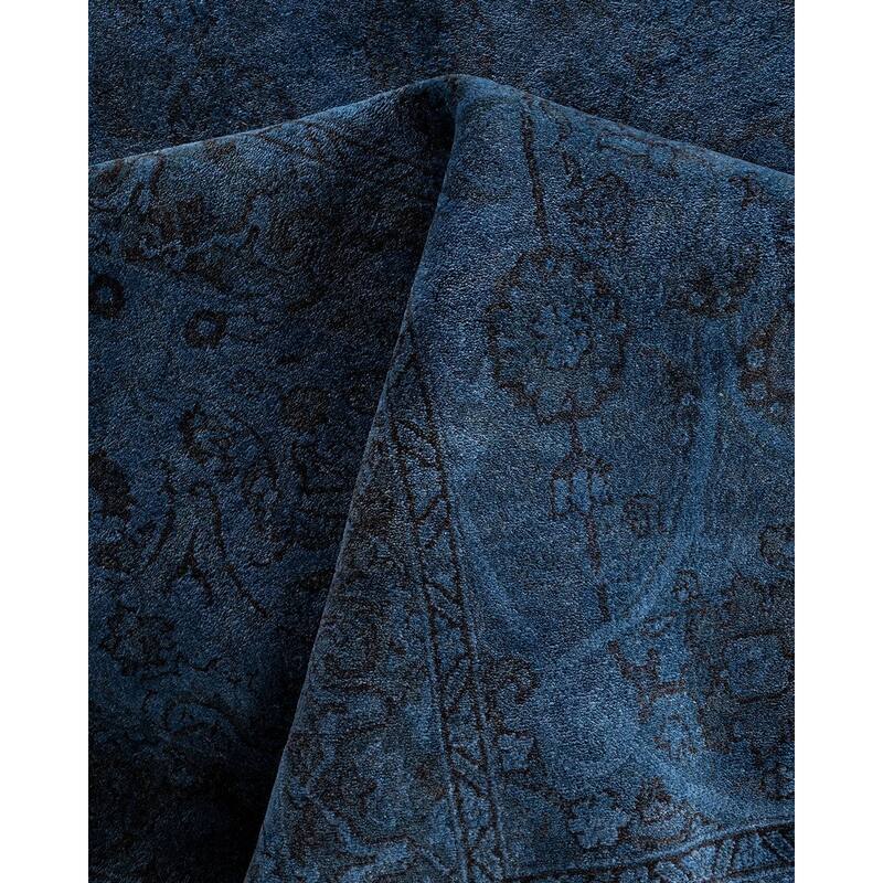 Fine Vibrance One-of-a-Kind Hand-Knotted Area Rug - Blue, 9' 4" x 12' 9" - 9' 4" x 12' 9"