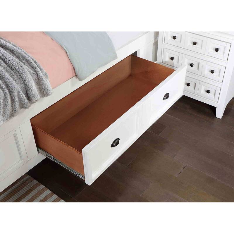Modern 1Pc White Finish Storage Bed