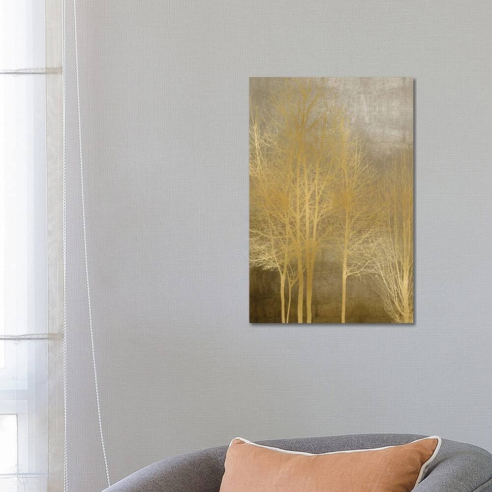 iCanvas "Gold Trees On Brown Panel I" by Kate Bennett Canvas Print