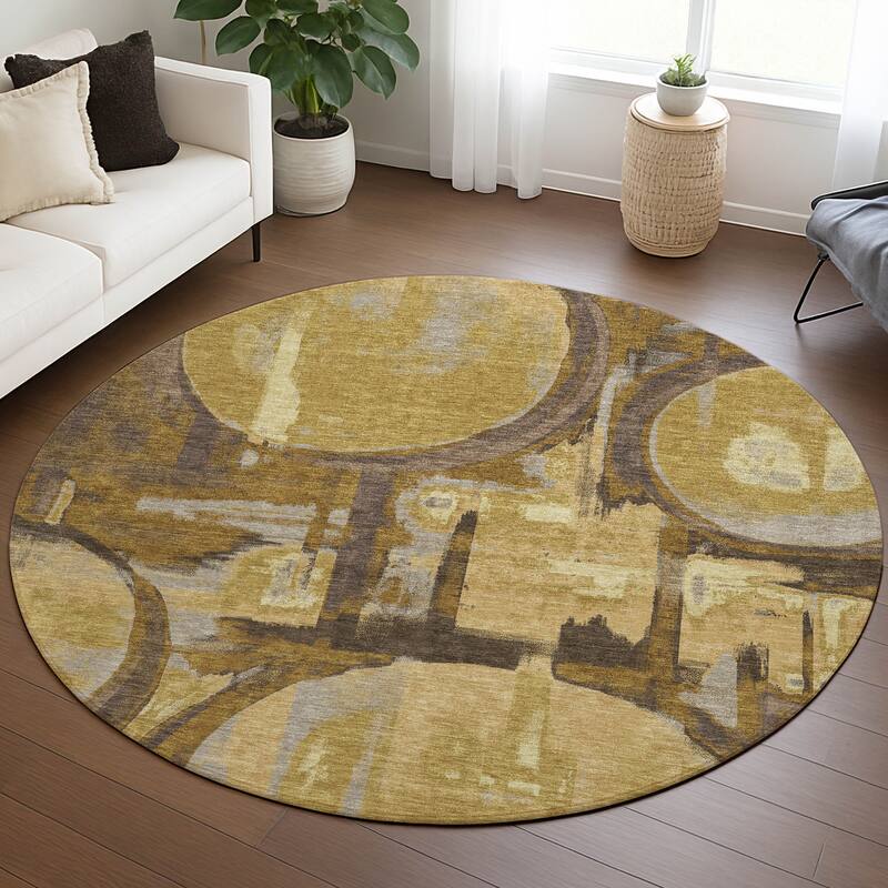 Machine Washable Indoor/ Outdoor Modern Erie Chantille Rug