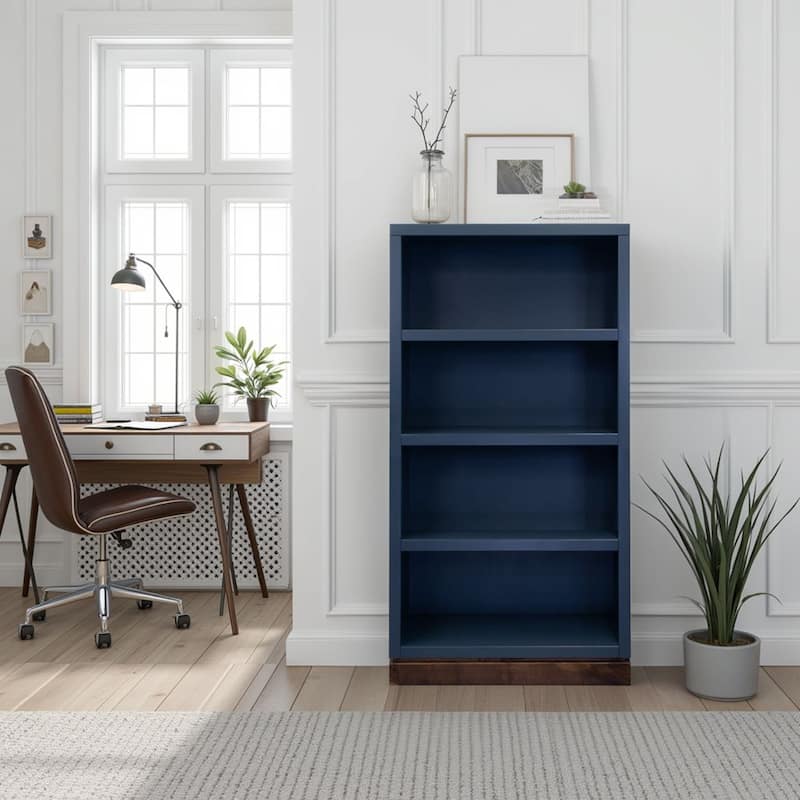 Bridgevine Home Nora Modular 60 inch High Bookshelf, No Assembly Required, Two-Tone Finish