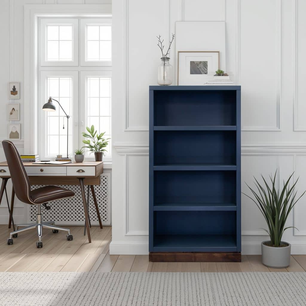 Bridgevine Home Nora Modular 60 inch High Bookshelf, No Assembly Required, Two-Tone Finish