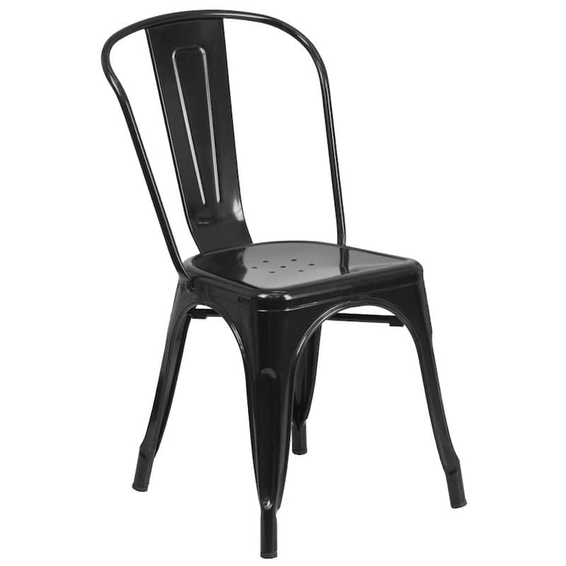 Metal Indoor/ Outdoor Stackable Bistro Chair (Set of 4)
