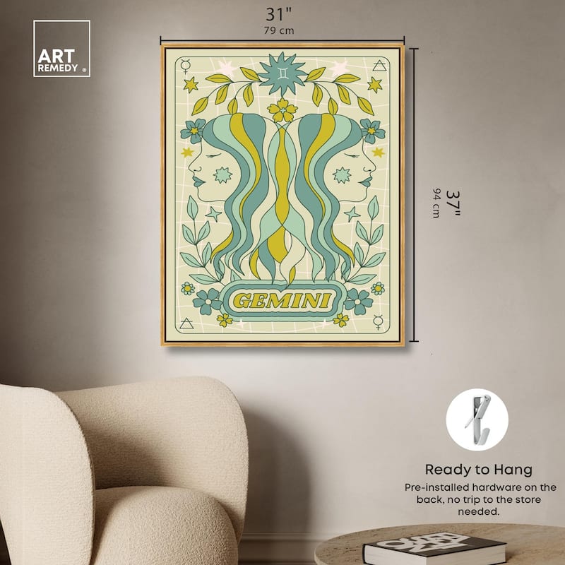 Gemini Stars Card Canvas by Art Remedy
