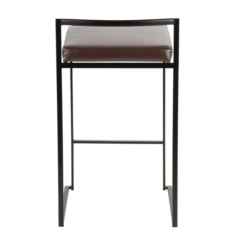 Porch & Den Forrest Contemporary Black Stackable Fully Welded Counter Stool (Set of 2)
