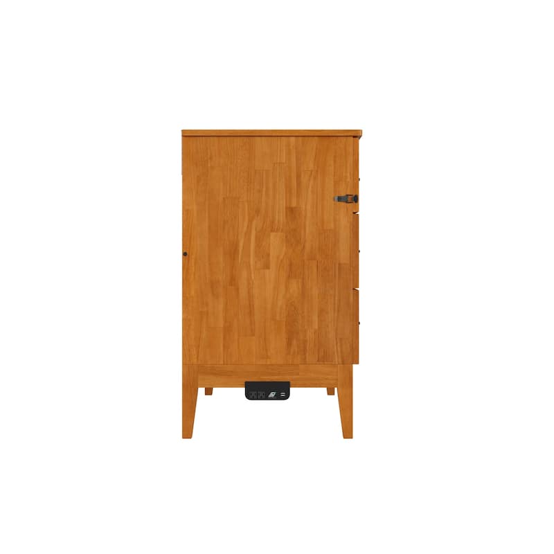 Twin Murphy Bed with Storage Chest & Charger - Solid Wood Folding Bed - Space Saving Furniture
