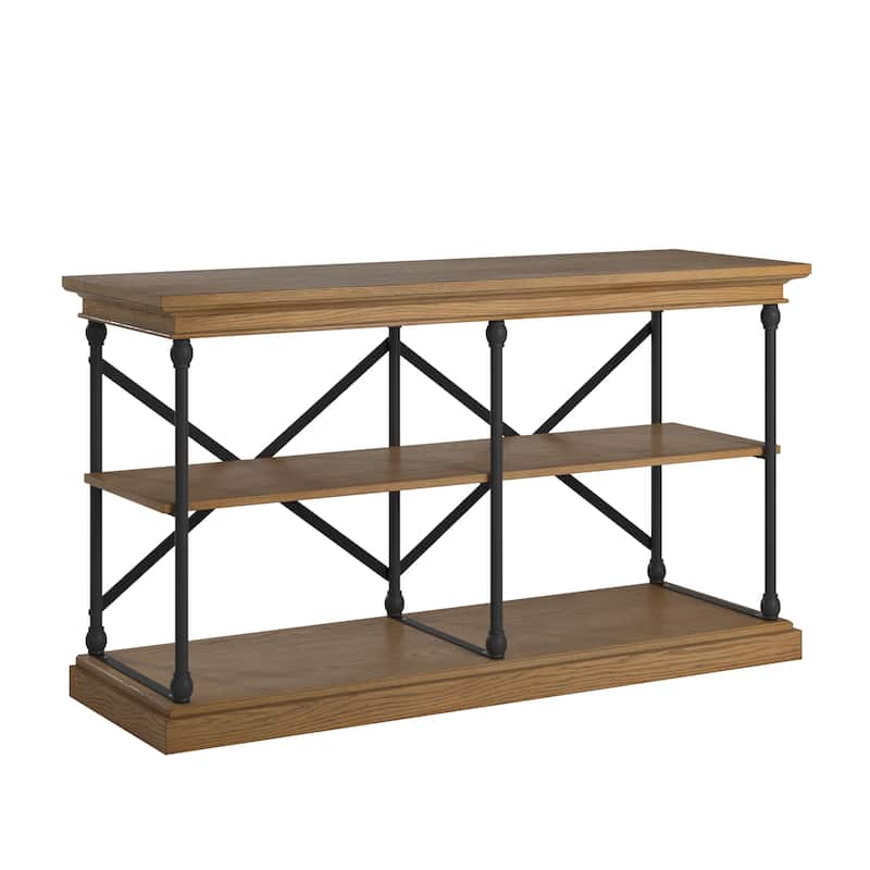 Barnstone Cornice Iron and Wood Entryway Console Table by iNSPIRE Q Artisan - Brown
