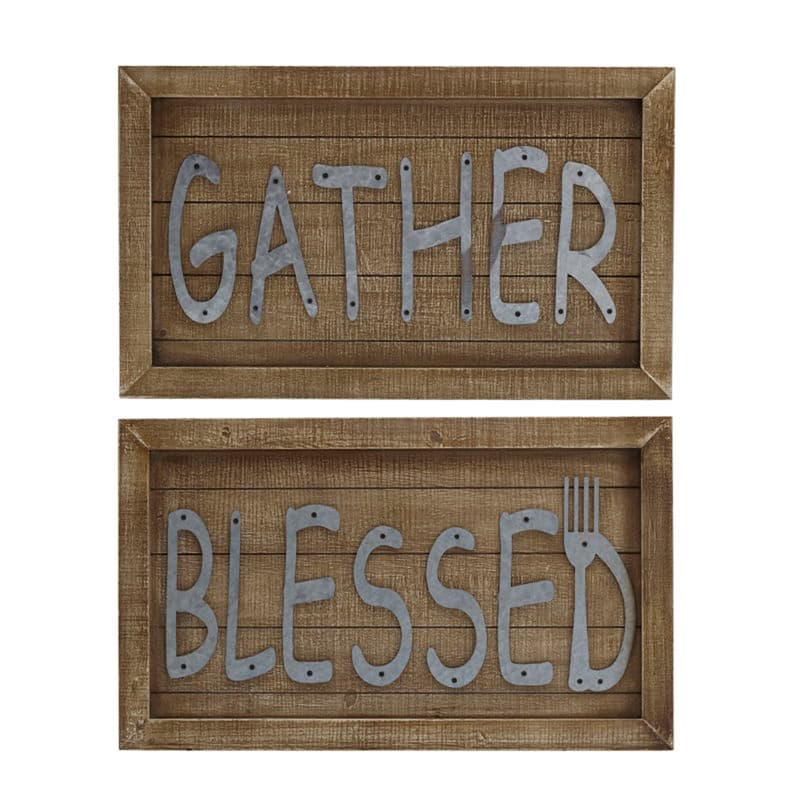 Elements 2-Piece Farmhouse Wall Plaque Set