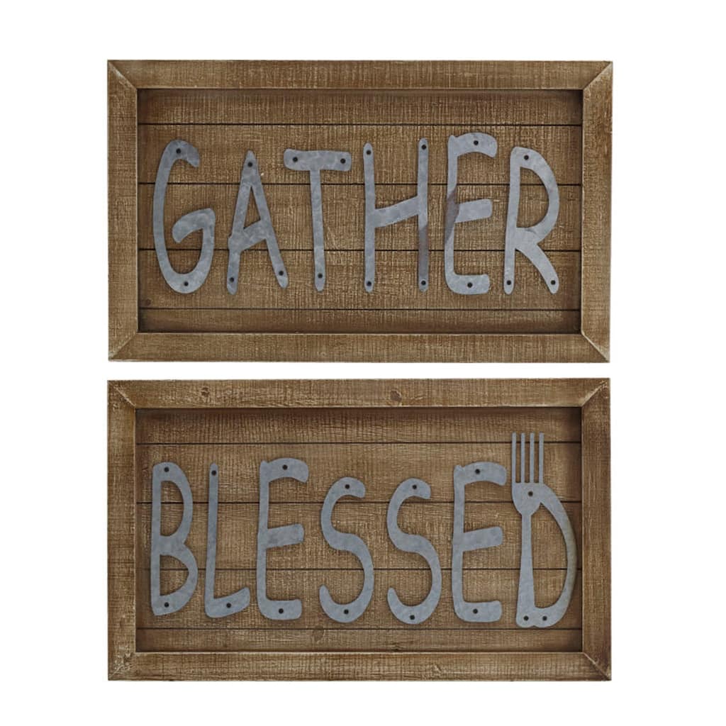 Elements 2-Piece Farmhouse Wall Plaque Set
