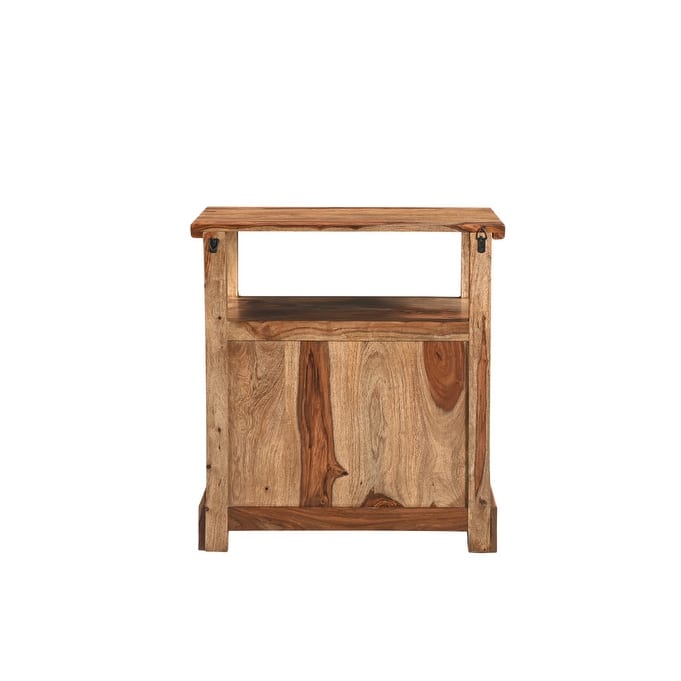 27" Brown Two Drawer Solid Wood Nightstand
