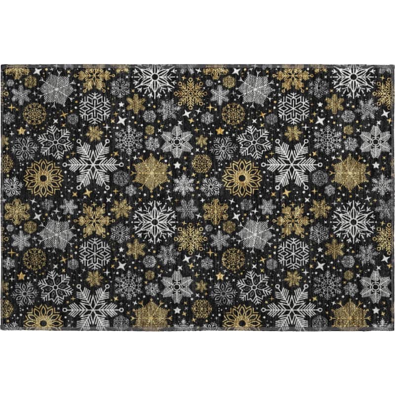 Premium Washable Super Soft Winter Snowflake Mayfield Rug