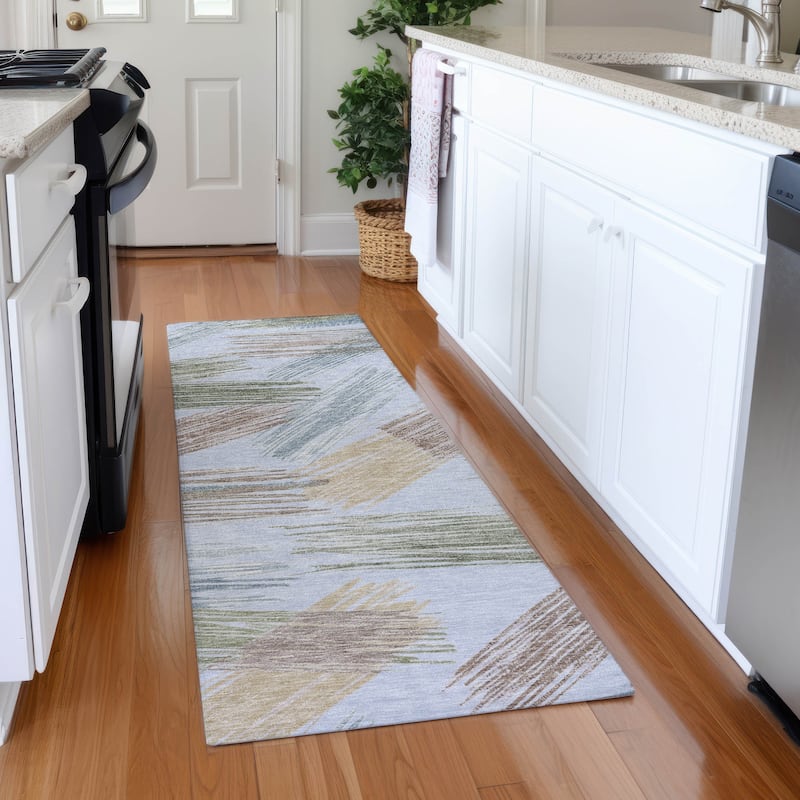 Premium Washable Super Soft Contemporary Mayfield Rug - Sky - 2'3" x 7'6"