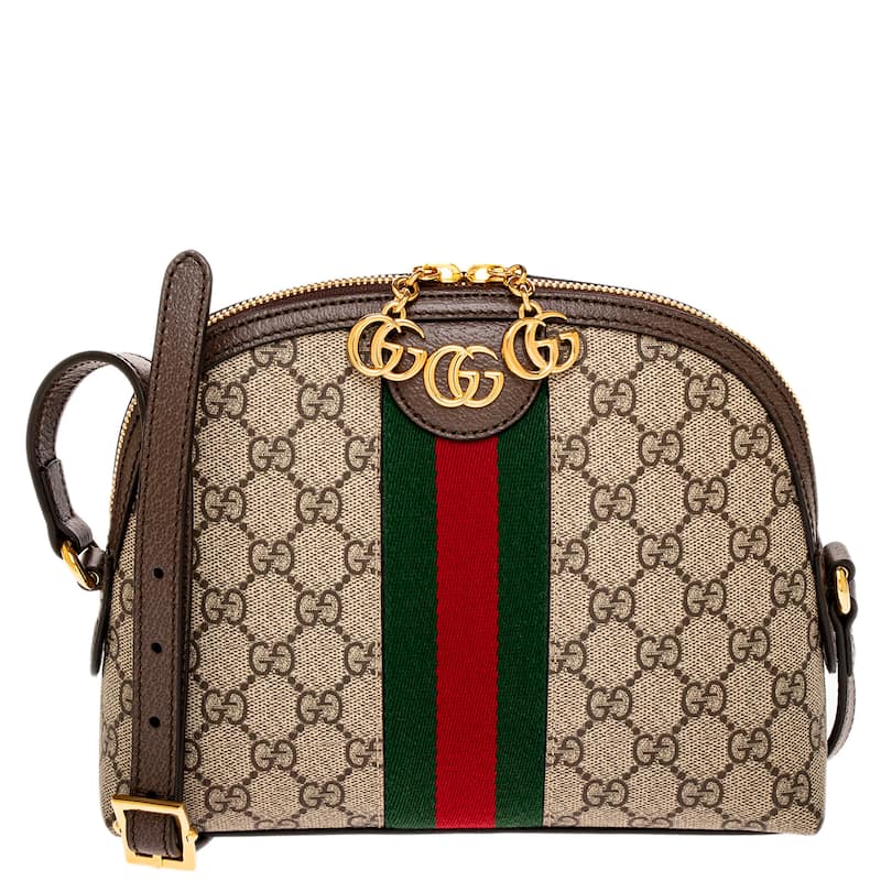 Gucci Ophidia Small Shoulder Bag - Beige and Ebony