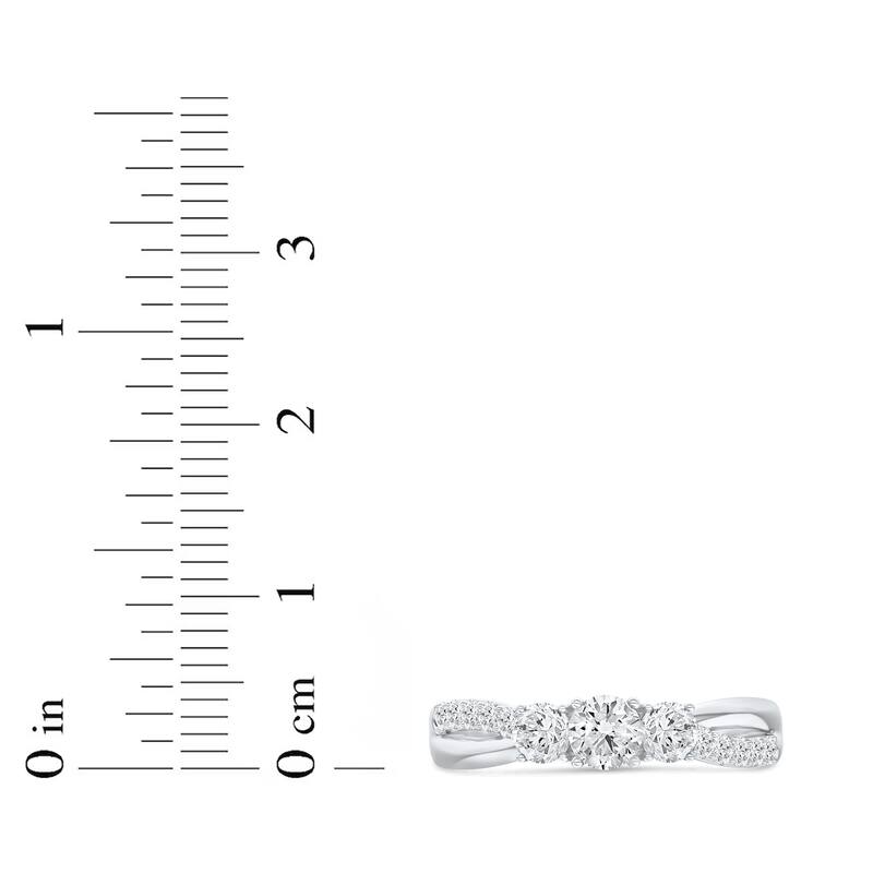 1/2ct TDW Diamond Three Stone Engagement Ring in 14K Gold for Women