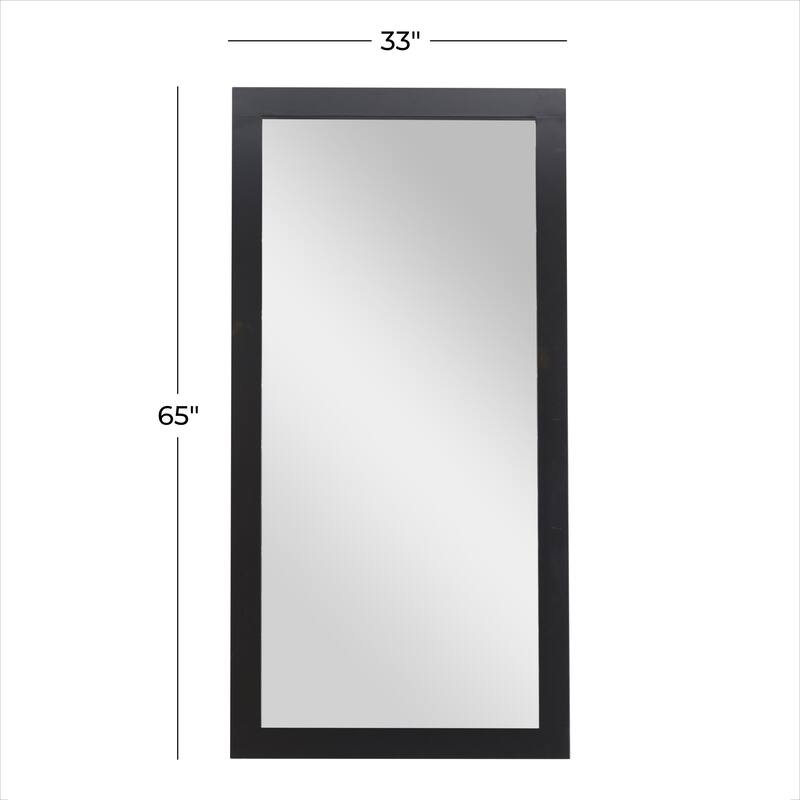 Wooden Rectangular Minimalistic Room Wall Mirror - White or Black - Roche River Decor