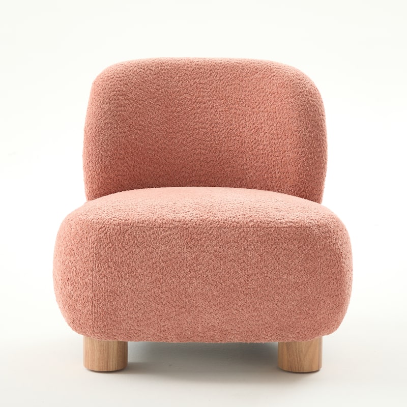 Christopher Knight Home - Modern Boucle Upholstered Accent Chair with Solid Rubberwood Legs