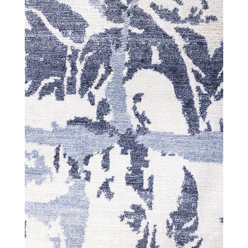 Modern One-of-a-Kind Hand-Knotted Area Rug, Ivory - 9' 2" x 12' 2"