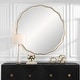 preview thumbnail 2 of 4, Uttermost Aneta Large Gold Round Mirror - 60"W x 60"H x 0.67"D