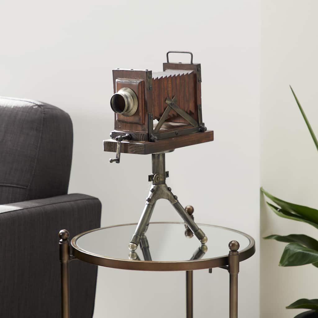 Brown Wood Camera Film Decorative Sculpture