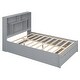 preview thumbnail 15 of 28, Full Size Platform Bed with Storage Headboard and 2-Drawers, Grey