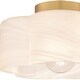 preview thumbnail 4 of 2, Lilly 1-Light Brushed Weathered Brass Semi-Flush Mount