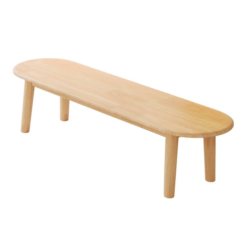 Upholstered Dining Bench, Solid Wood Entryway Bench, Fabric End of Bed Bench