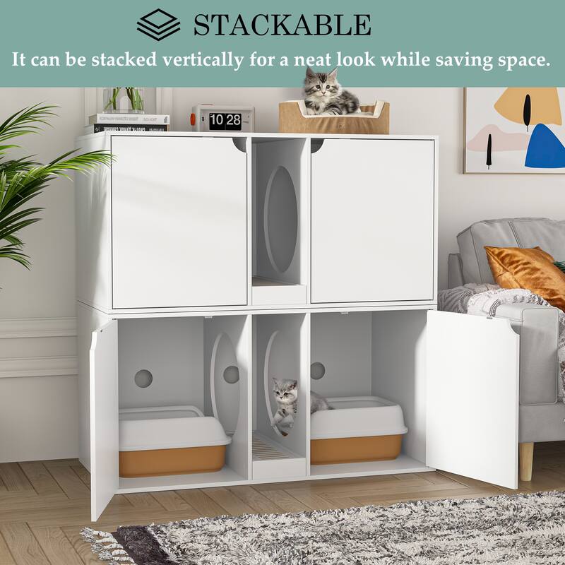 Versatile Cat Litter Box Furniture - Doubles as Bench or Nightstand
