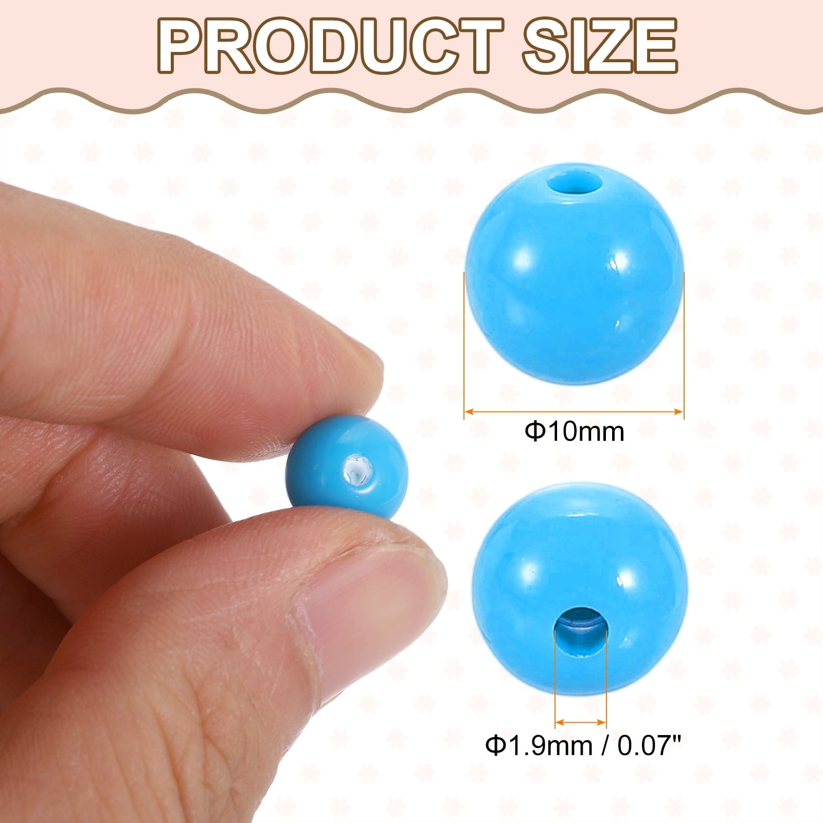 Acrylic Round Beads Plastic Resin Smooth Balls Loose Bead for Jewelry Making Bracelets Necklace Earrings