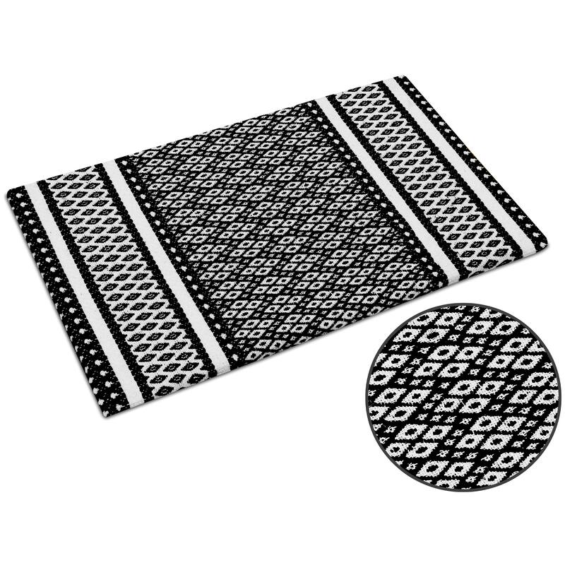 Woven Cotton Anti Fatigue Cushioned Kitchen | Doormat | Bathroom 18" x 30" Mats With Foam Backing Anti Slip - 18''x30''