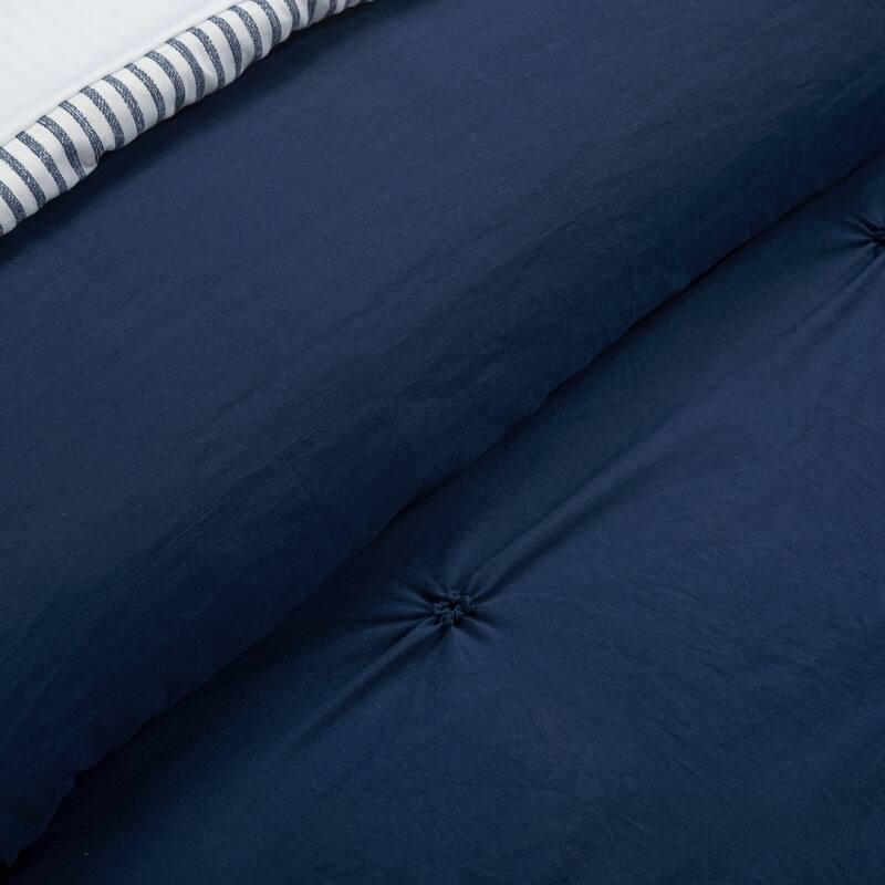 Lush Decor Ravello Pintuck BIAB Soft Reversible Printed Comforter With Sheet