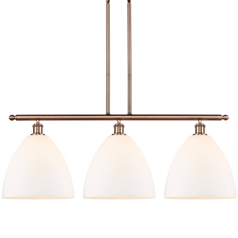 Innovations Lighting 516-3I-15-39 Bristol Linear Bristol Glass 3 Light - Antique Copper / Matte White