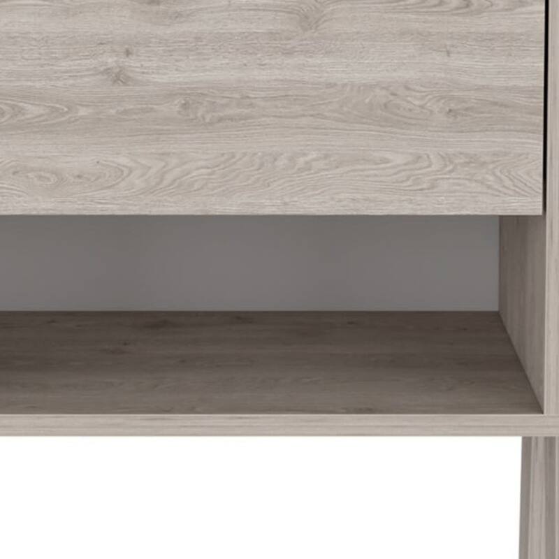 22" Rectangular Nightstand with Drawer and Shelf Wooden End Table for Modern Bedrooms