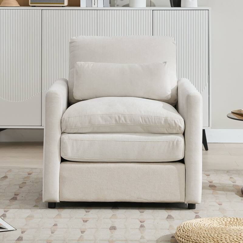 Upholstered Armchair Oversized Comfy Cloud Sofa Double Cushion Single Sofa Plush Cushion Armchair for Living Room