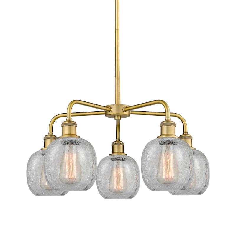 Innovations Lighting 516-5CR-15-24 Belfast Chandelier Belfast 5 Light - Brushed Brass / Clear Crackle