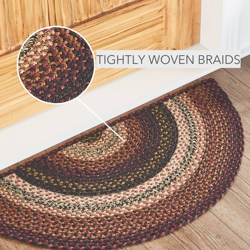 Beckham Jute Rug Half Circle w/ Pad 16.5x33 - 16.5" x 33"