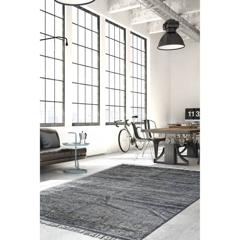 ECARPETGALLERY Hand-knotted Pak Finest Gabbeh Denim Blue Wool Rug - 8'6 x 10'3