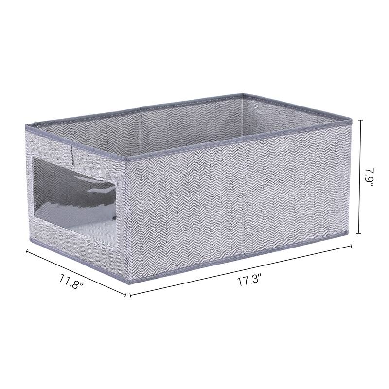 Storage Cube, Storage Bin with Handles for Shelves Closet, 1 Pack Foldable Storage Basket for Organizing Clothes - Grey